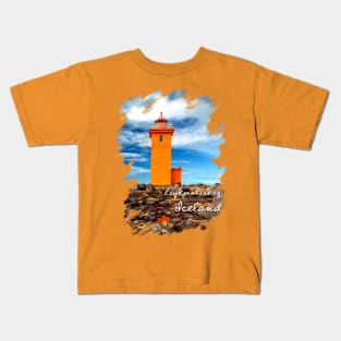 Orange Lighthouse. Iceland. Reykjanes Peninsula. Kids T-Shirt